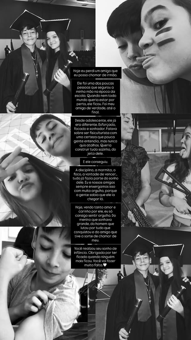 Mel Maia presta homenagem emocionante após a morte do influenciador Gabriel Ganley