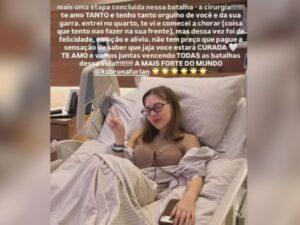 Neta de Carlos Alberto de Nóbrega celebra sucesso de cirurgia crucial contra o câncer