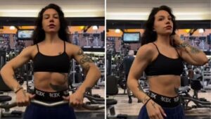 Priscilla exibe físico definido após treino e manda recado nas redes sociais
