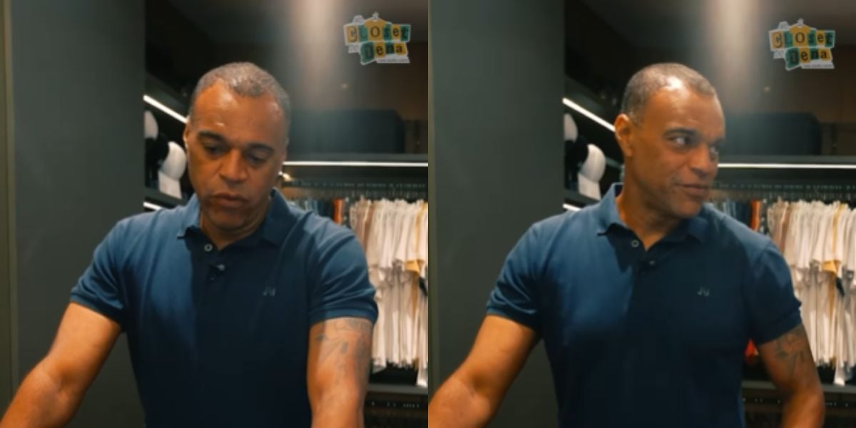 Denílson falando durante o Closet do Dena (Reprodução: Instagram)