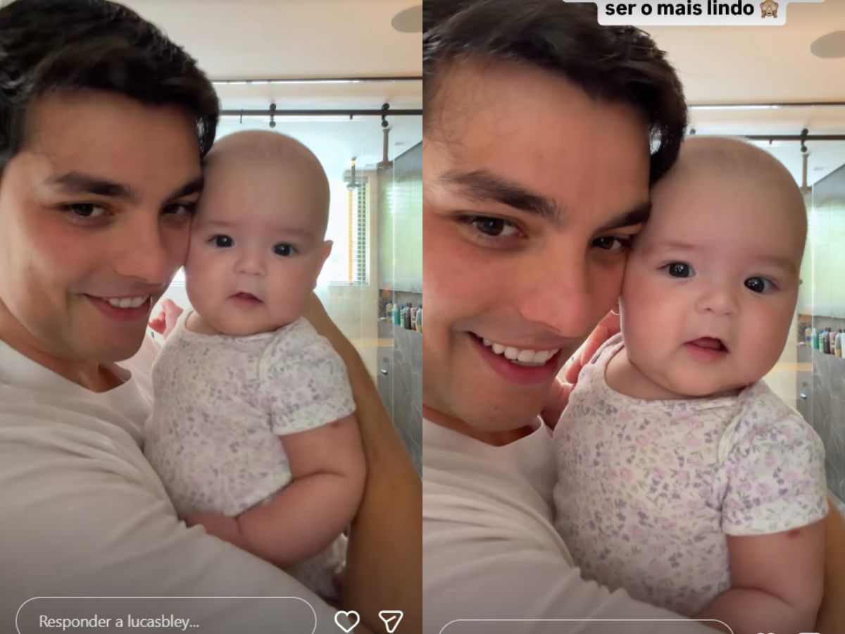 Após susto com a filha Mia, Lucas Bley alerta pais sobre a manobra de Heimlich