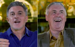 Luciano Huck comete gafe culinária em jantar íntimo com Carlo Ancelotti