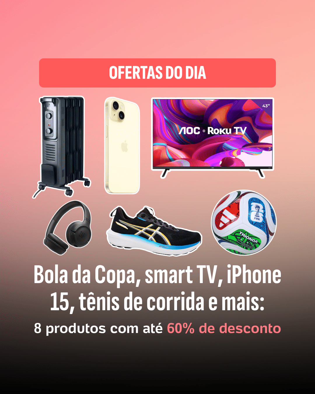 Descontos em tecnologia e esportes marcam ofertas do dia com itens selecionados