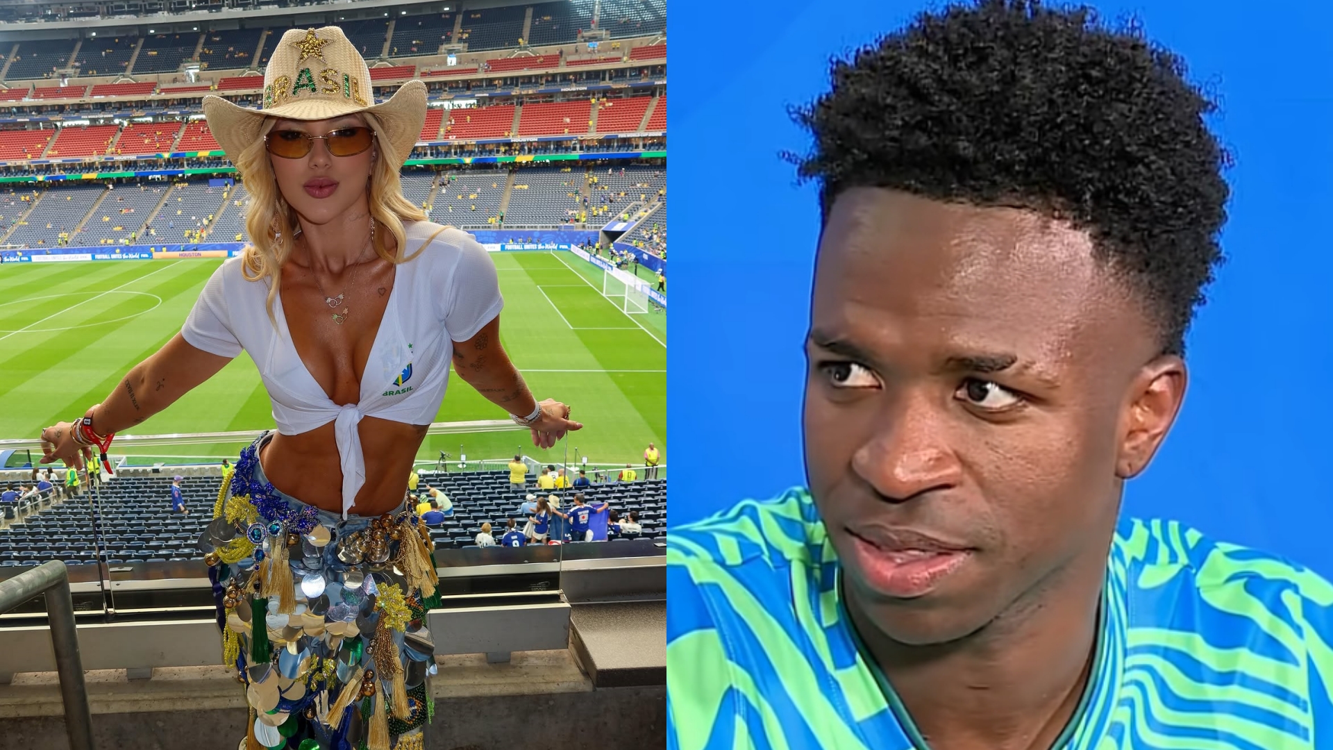 Interação entre Vini Jr. e Virginia Fonseca agita redes sociais após jogo da Seleção