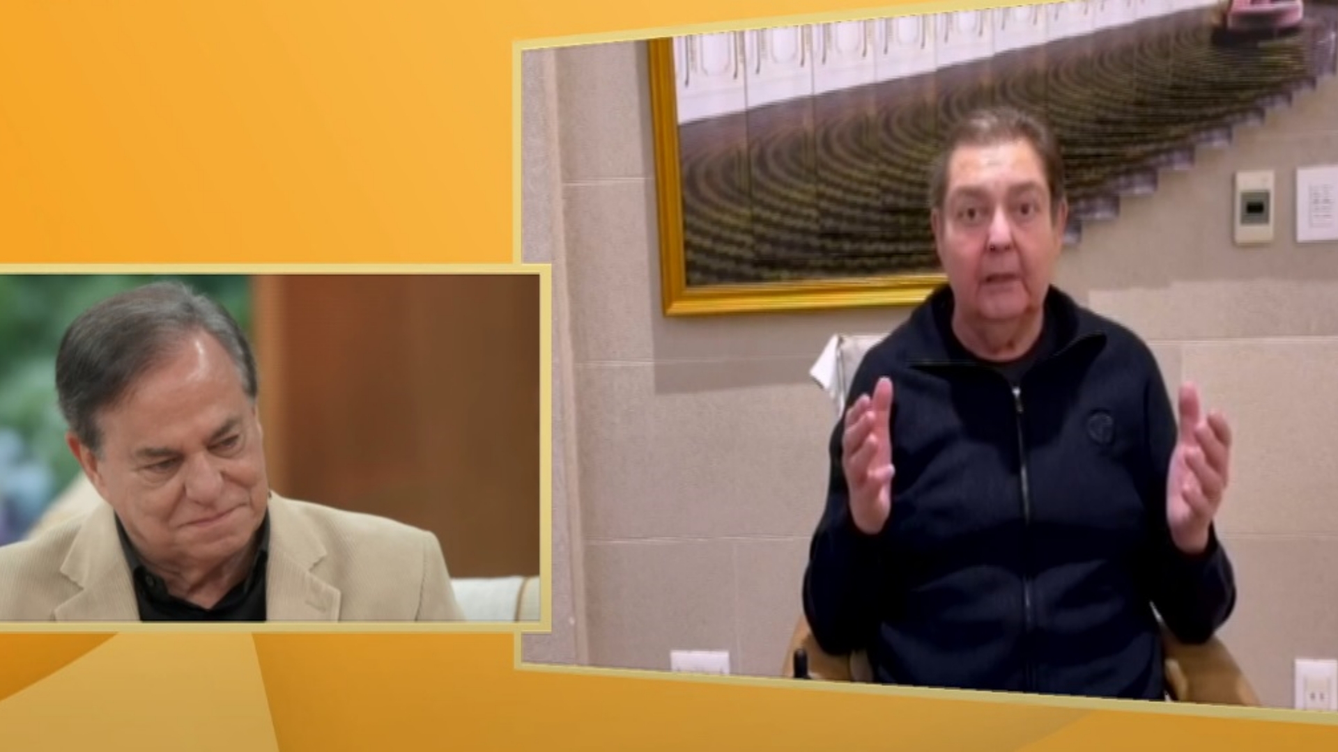 Faustão reaparece na Globo e emociona Ronnie Von com revelação de presente luxuoso