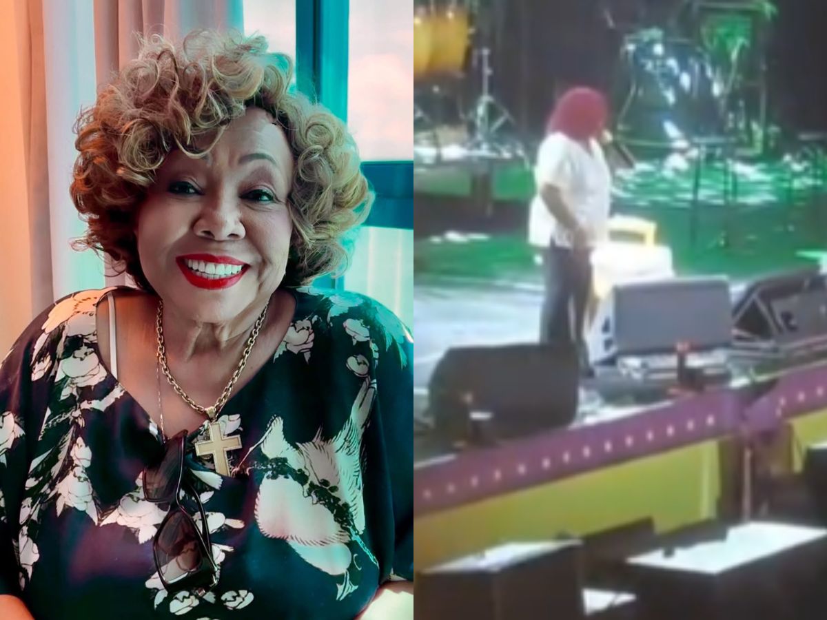 Alcione sofre queda durante apresentação no Maranhão e tranquiliza fãs