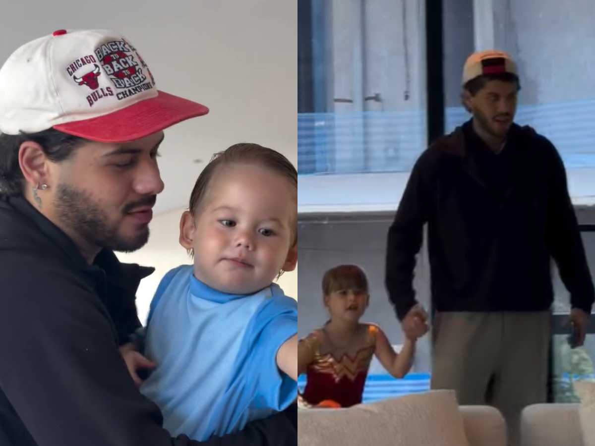 Zé Felipe celebra reencontro emocionante com os filhos após viagem internacional