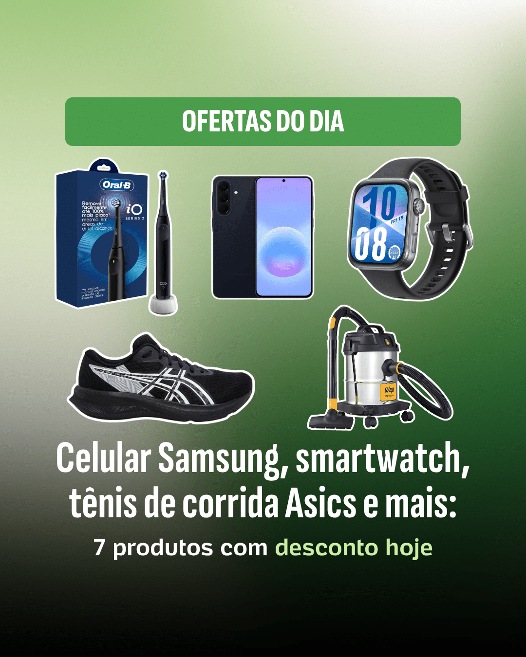 Descontos imperdíveis: celular Samsung, smartwatch e tênis Asics lideram ofertas do dia