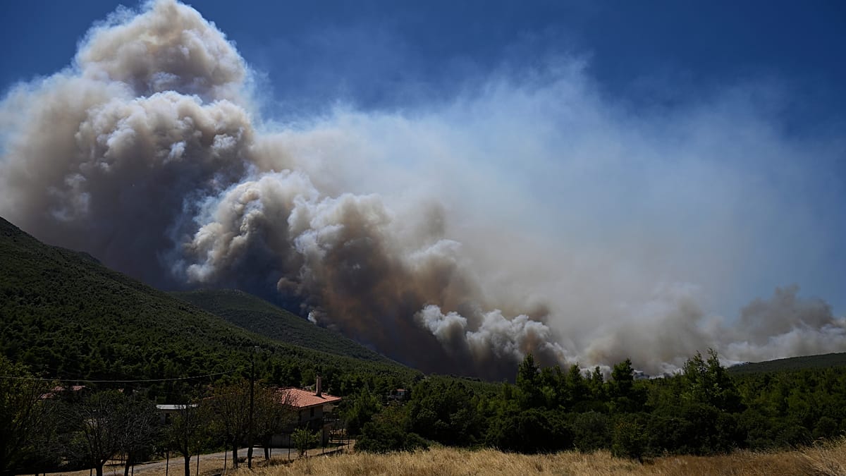 Ondas de calor e ventos fortes agravam incêndios florestais na França e na Grécia