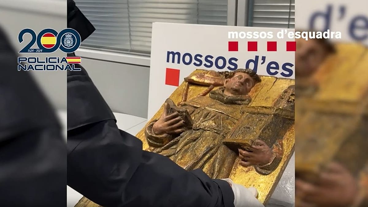Polícia recupera retábulo de São Boaventura furtado há 16 anos de mosteiro na Espanha